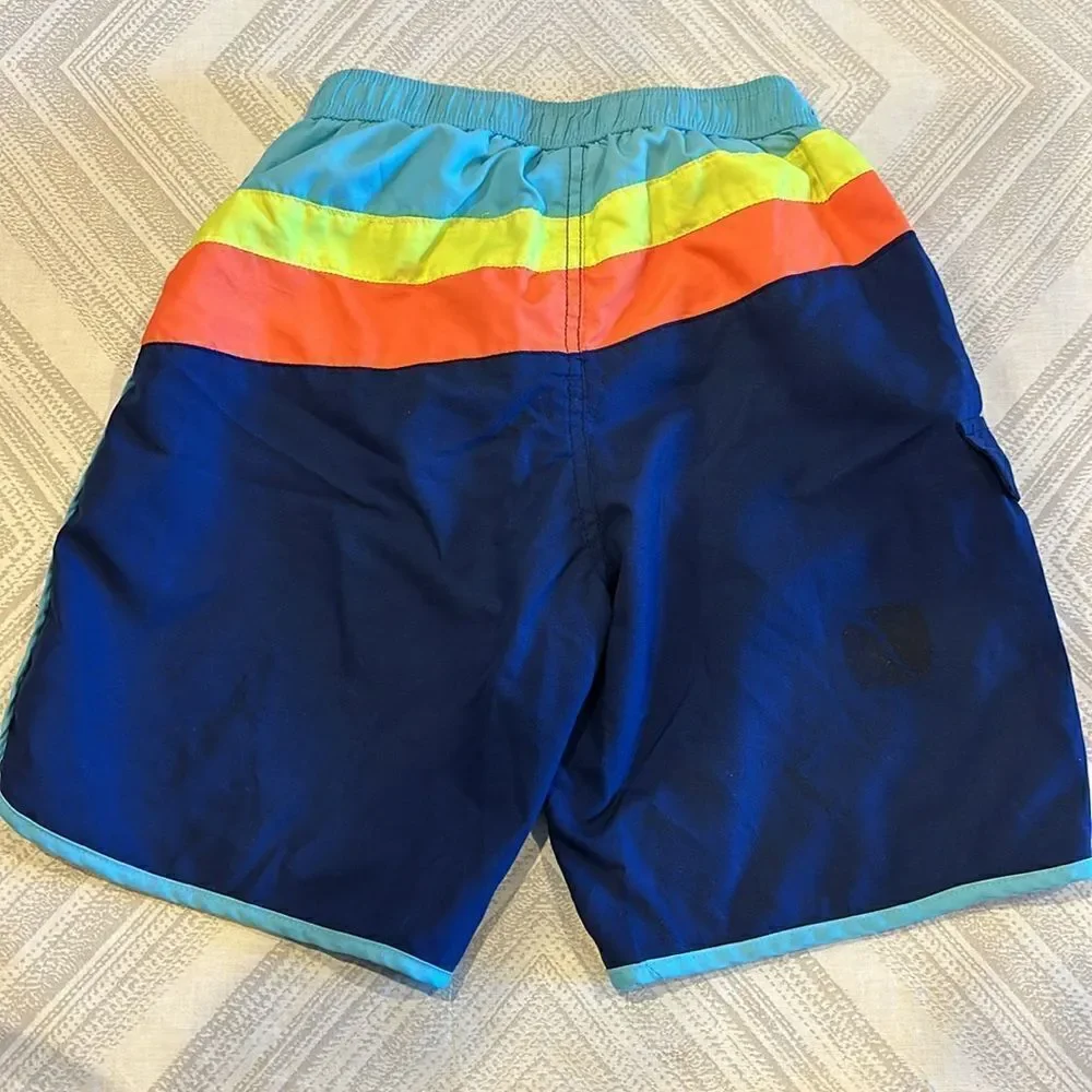 iXtreme Boys Neon and Navy Lines Swim Trunks